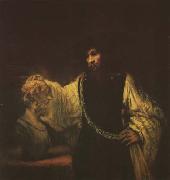 REMBRANDT Harmenszoon van Rijn Aristotle Contemplating the Bust of Homer (mk08) oil painting on canvas